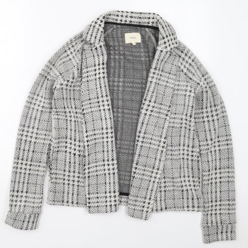 NEXT Womens Grey Check  Jacket Coatigan Size 8