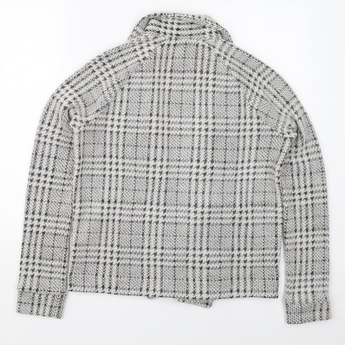 NEXT Womens Grey Check  Jacket Coatigan Size 8