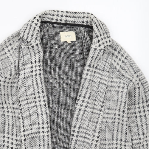 NEXT Womens Grey Check  Jacket Coatigan Size 8