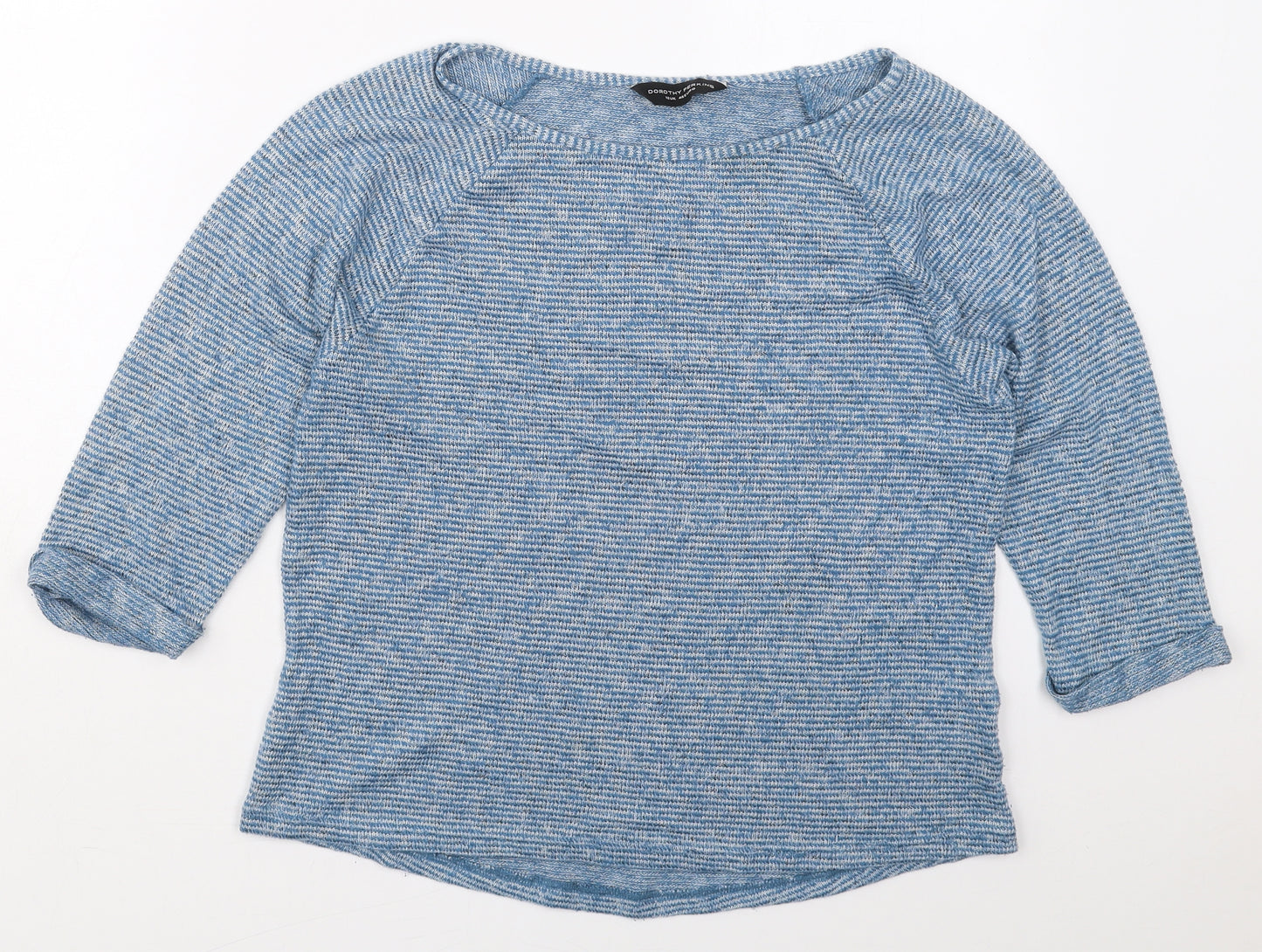 Dorothy Perkins Womens Blue Boat Neck Striped Polyester Pullover Jumper Size 12