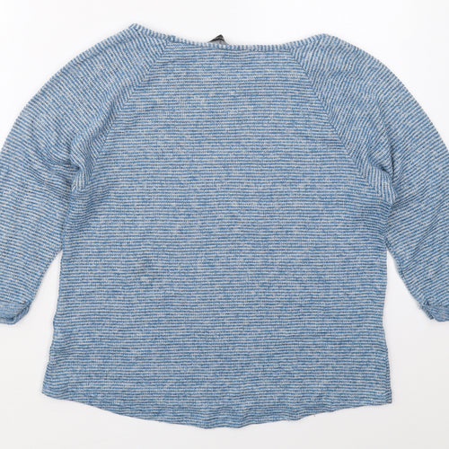 Dorothy Perkins Womens Blue Boat Neck Striped Polyester Pullover Jumper Size 12