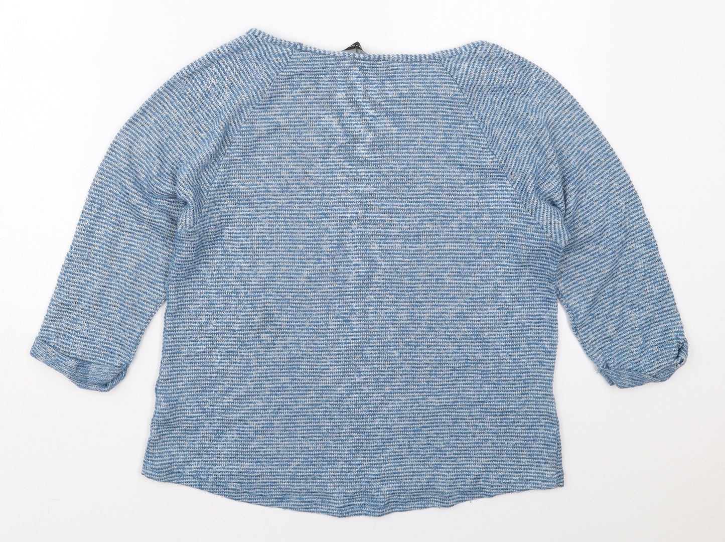 Dorothy Perkins Womens Blue Boat Neck Striped Polyester Pullover Jumper Size 12