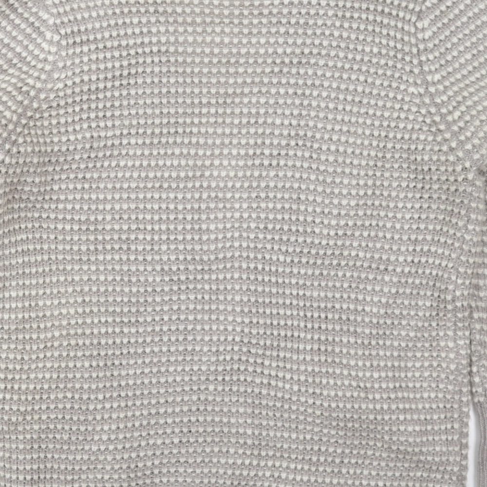 M&Co Womens Grey V-Neck  Acrylic Cardigan Jumper Size L