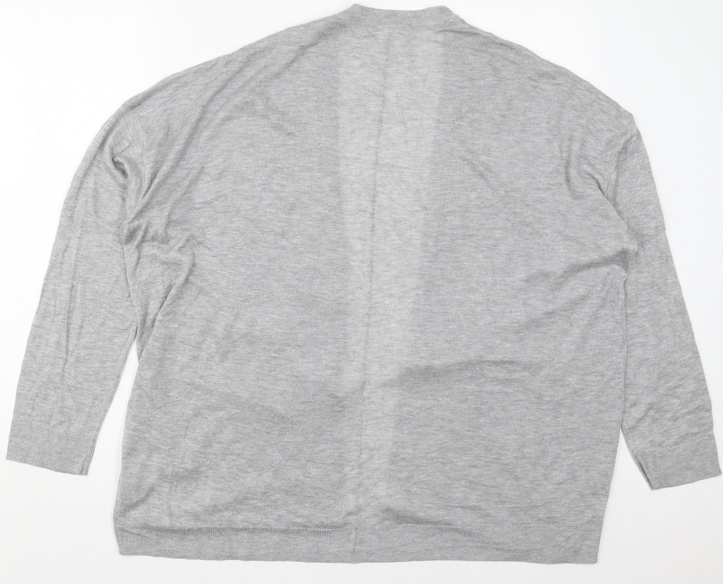 H&M Womens Grey V-Neck  Acrylic Cardigan Jumper Size L
