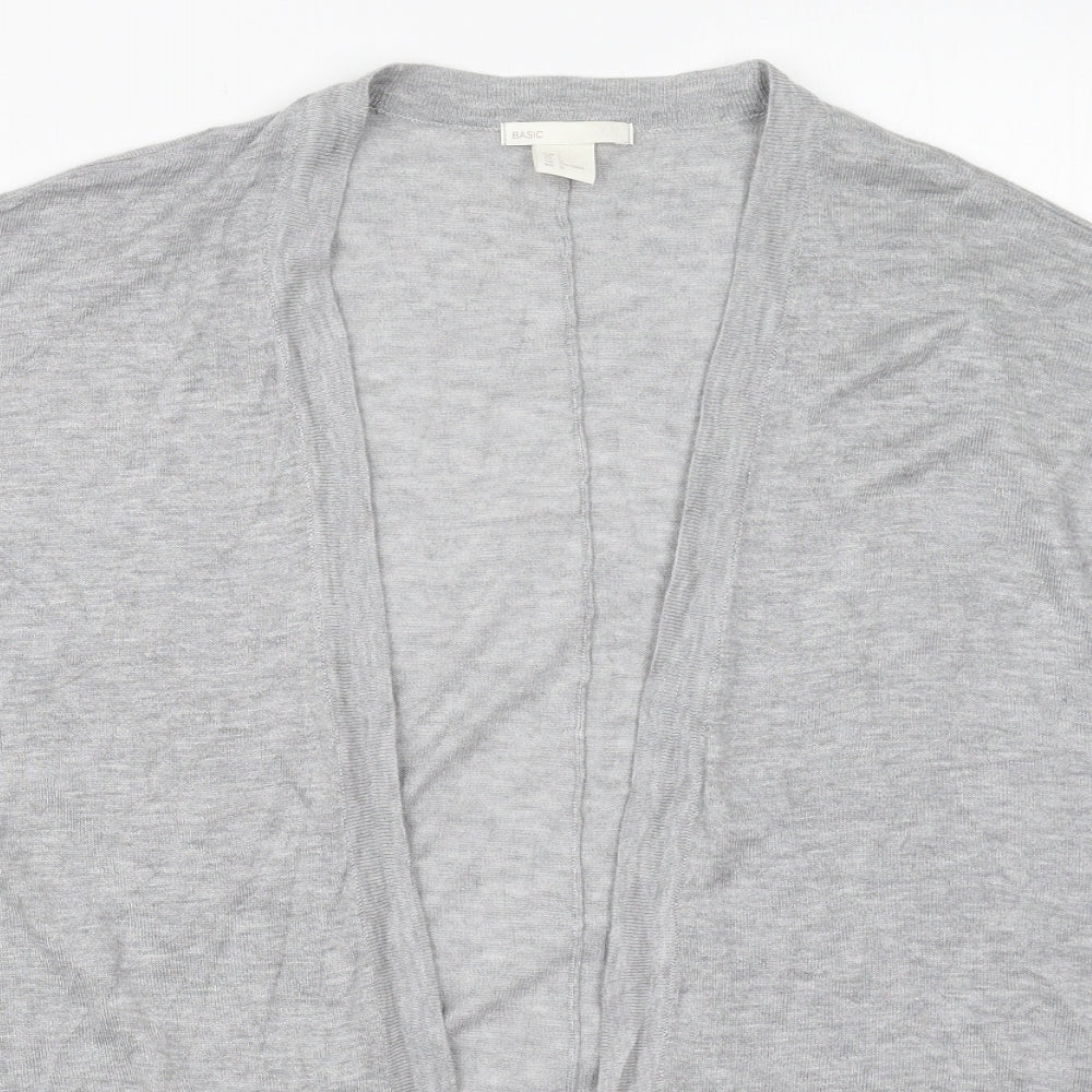 H&M Womens Grey V-Neck  Acrylic Cardigan Jumper Size L