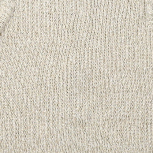 Debenhams Womens Beige Crew Neck  Acrylic Full Zip Jumper Size 16