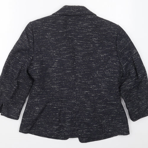 Alex & Co Womens Blue  Cotton Jacket Blazer Size 12