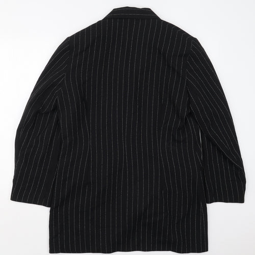 ELVI Womens Black Striped Polyester Jacket Suit Jacket Size 14