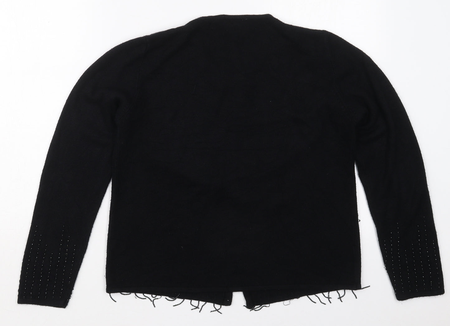 OPUS Womens Black Round Neck  Acrylic Cardigan Jumper Size M