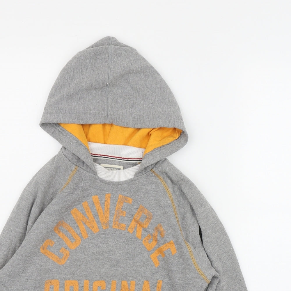 Converse Boys Grey  Cotton Pullover Hoodie Size 10 Years  Pullover