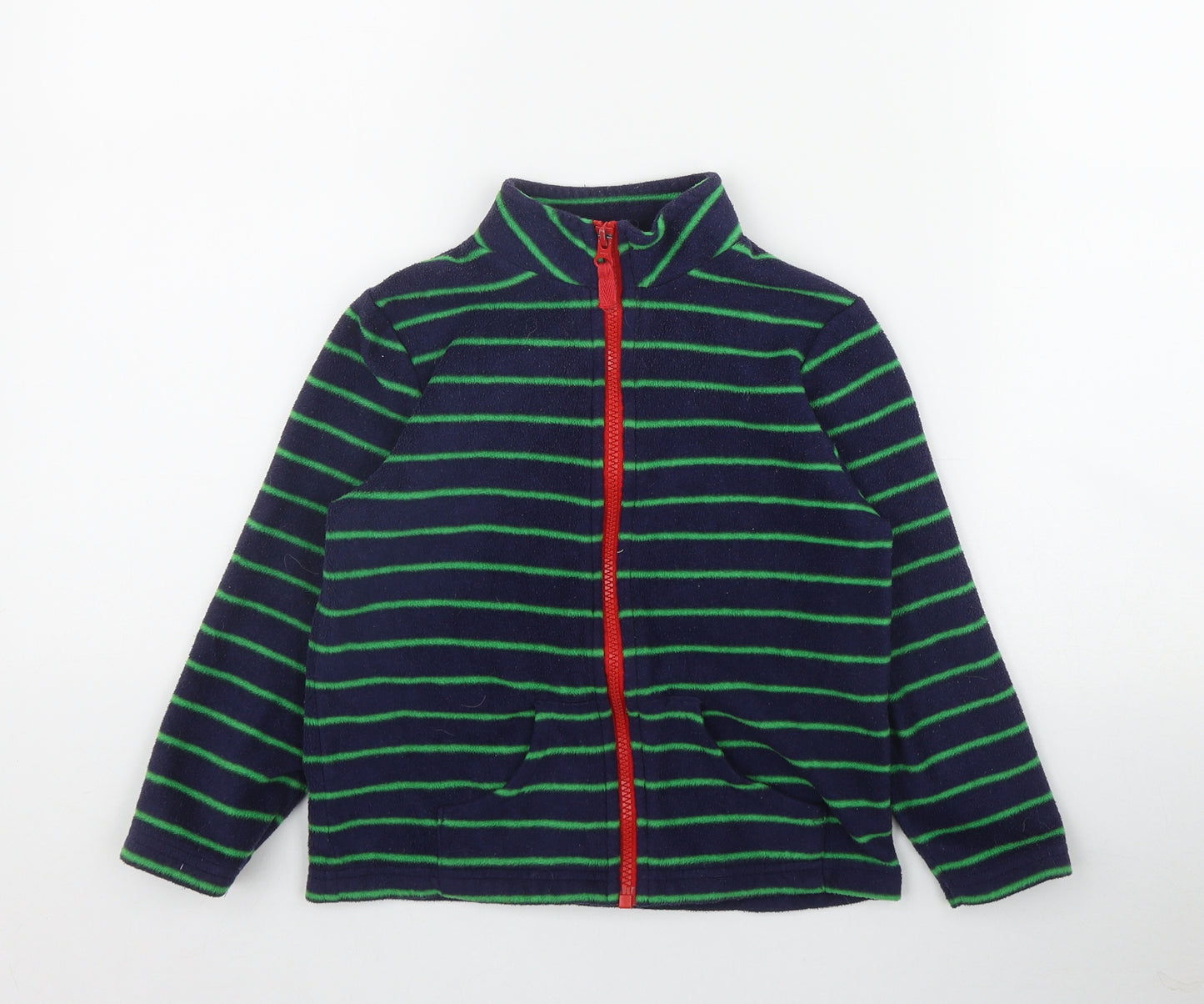 Mothercare Boys Blue Striped Polyester Full Zip Sweatshirt Size 6-7 Years  Zip