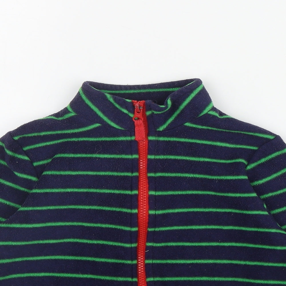 Mothercare Boys Blue Striped Polyester Full Zip Sweatshirt Size 6-7 Years  Zip