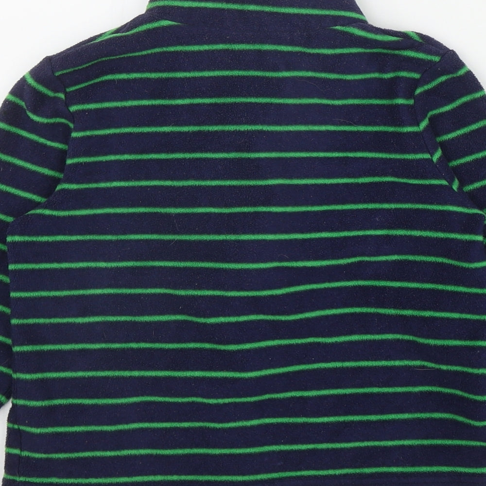 Mothercare Boys Blue Striped Polyester Full Zip Sweatshirt Size 6-7 Years  Zip