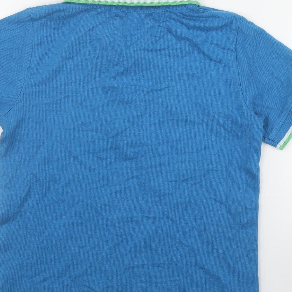 Leigh Tucker Boys Blue  Cotton Basic Polo Size 7-8 Years Collared Pullover