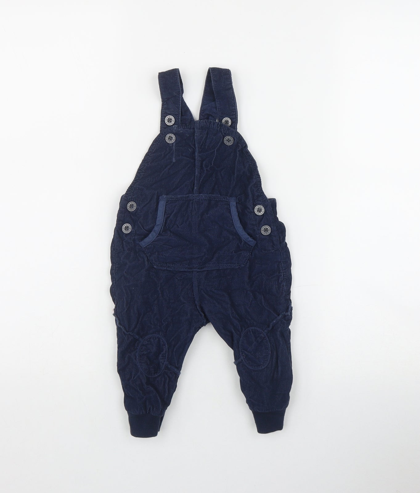NEXT Boys Blue  Cotton Dungaree One-Piece Size 6-9 Months  Button