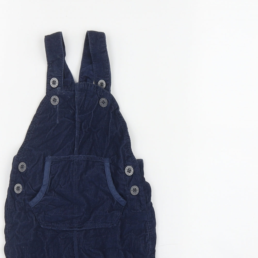 NEXT Boys Blue  Cotton Dungaree One-Piece Size 6-9 Months  Button