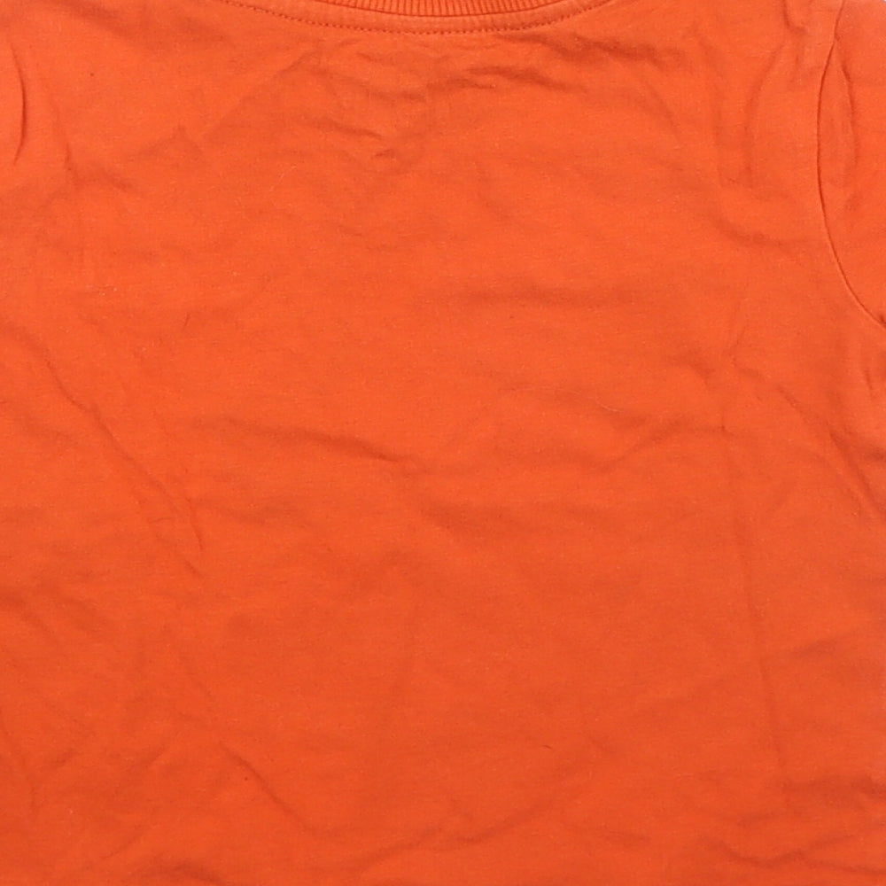 F&F Boys Orange  Cotton Basic T-Shirt Size 18-24 Months Round Neck Pullover - Chameleon