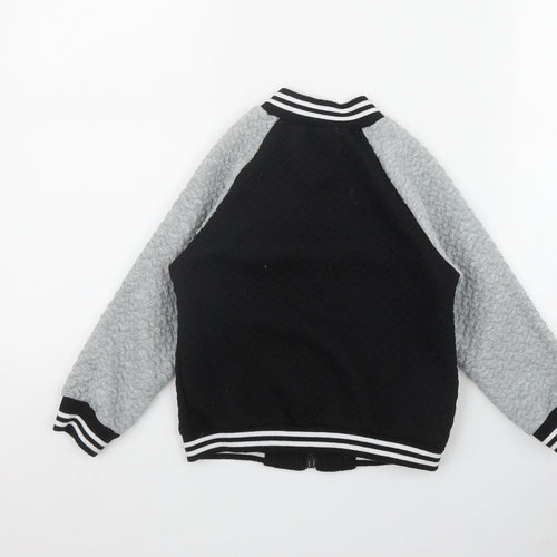Pat Pat Boys Black  Polyester Full Zip Sweatshirt Size 5-6 Years  Zip