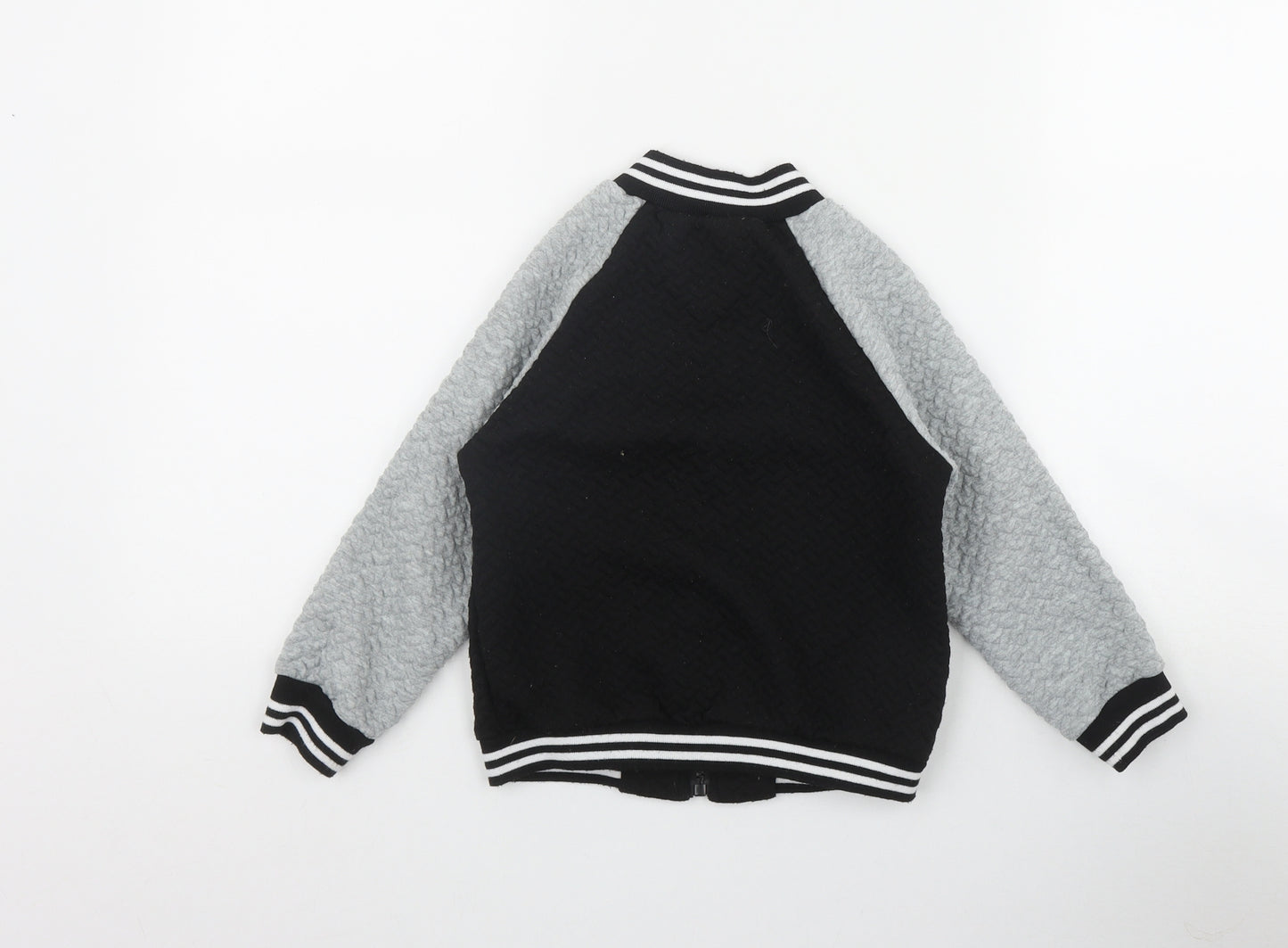 Pat Pat Boys Black  Polyester Full Zip Sweatshirt Size 5-6 Years  Zip