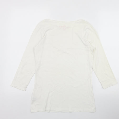 F&F Womens White  Cotton Basic T-Shirt Size 12 Round Neck