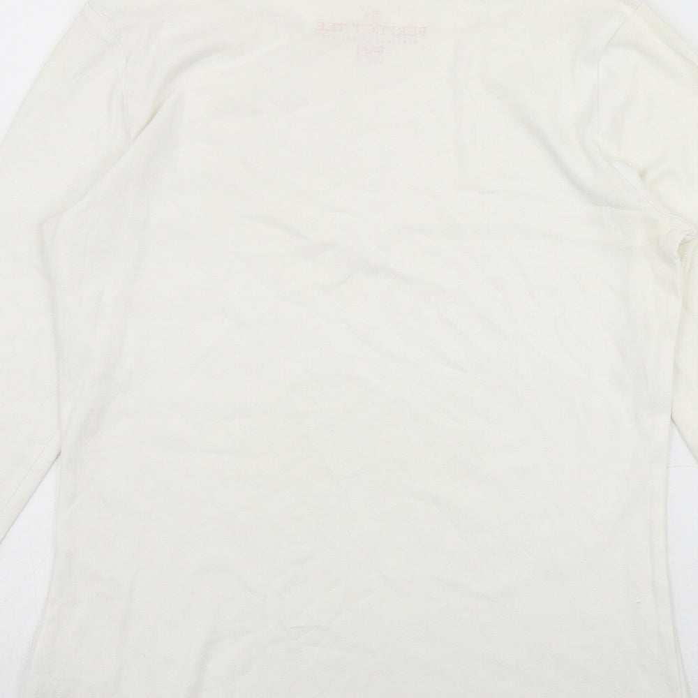 F&F Womens White  Cotton Basic T-Shirt Size 12 Round Neck