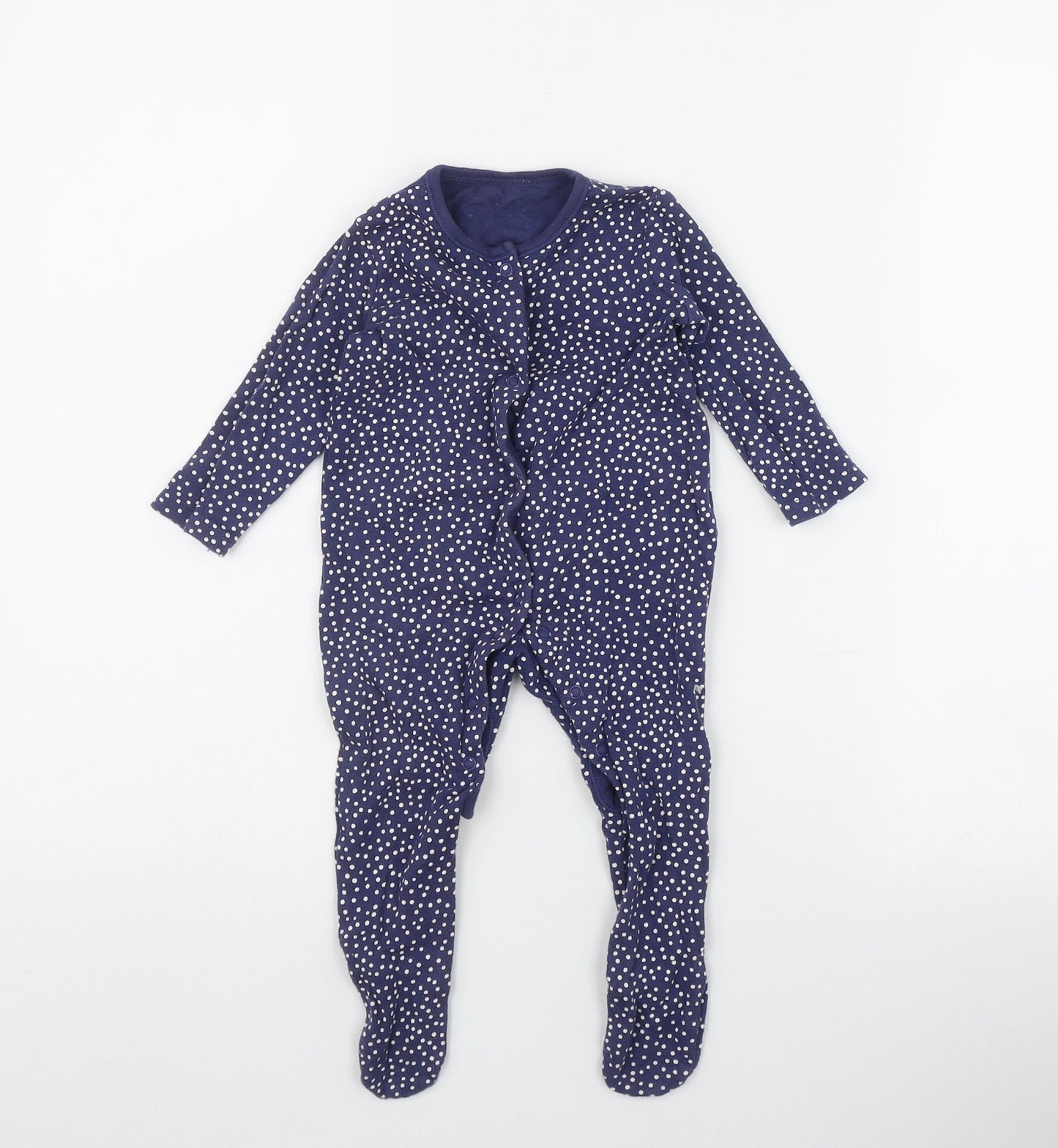 George Boys Blue Polka Dot Cotton Coverall One-Piece Size 6-9 Months  Snap