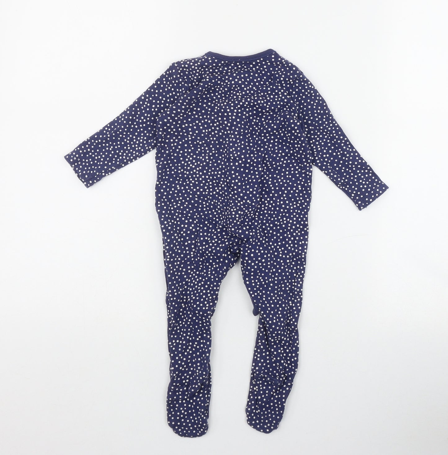 George Boys Blue Polka Dot Cotton Coverall One-Piece Size 6-9 Months  Snap