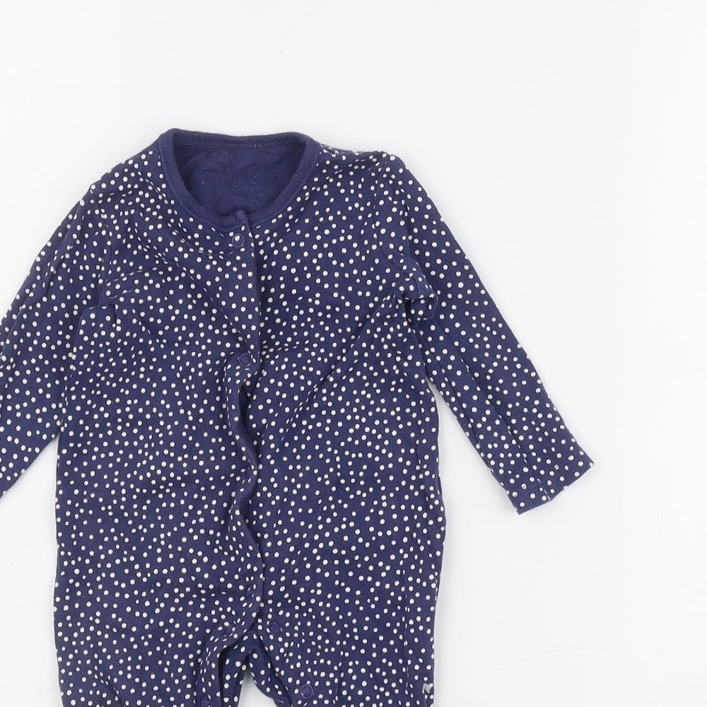 George Boys Blue Polka Dot Cotton Coverall One-Piece Size 6-9 Months  Snap