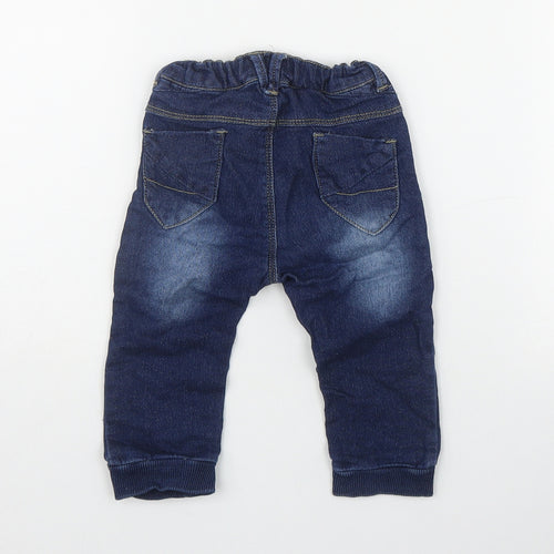name it Boys Blue  Cotton Jogger Jeans Size 6-9 Months  Pullover
