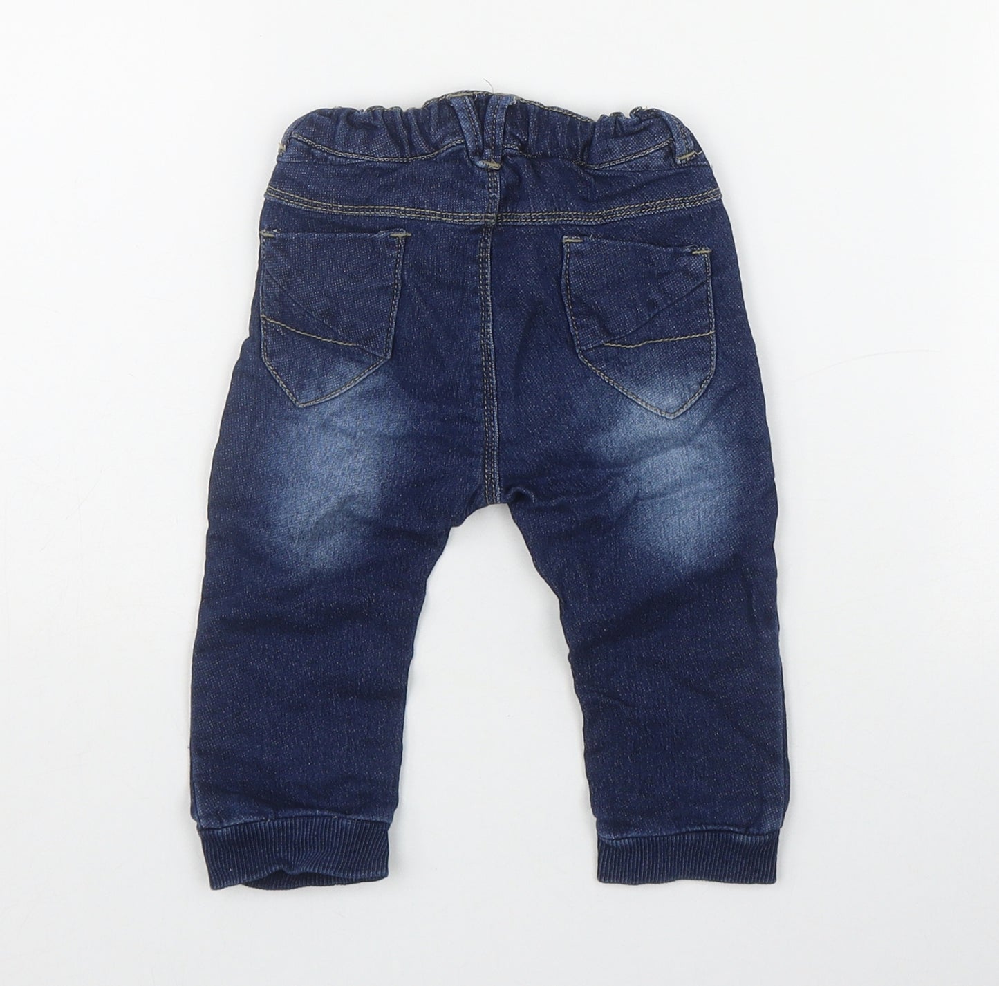 name it Boys Blue  Cotton Jogger Jeans Size 6-9 Months  Pullover