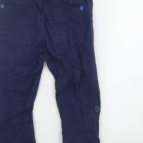 F&F Boys Blue  Cotton Cargo Trousers Size 18 Months  Drawstring