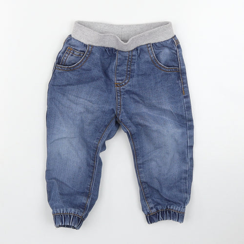 F&F Boys Blue  Cotton Jogger Jeans Size 9 Months  Pullover
