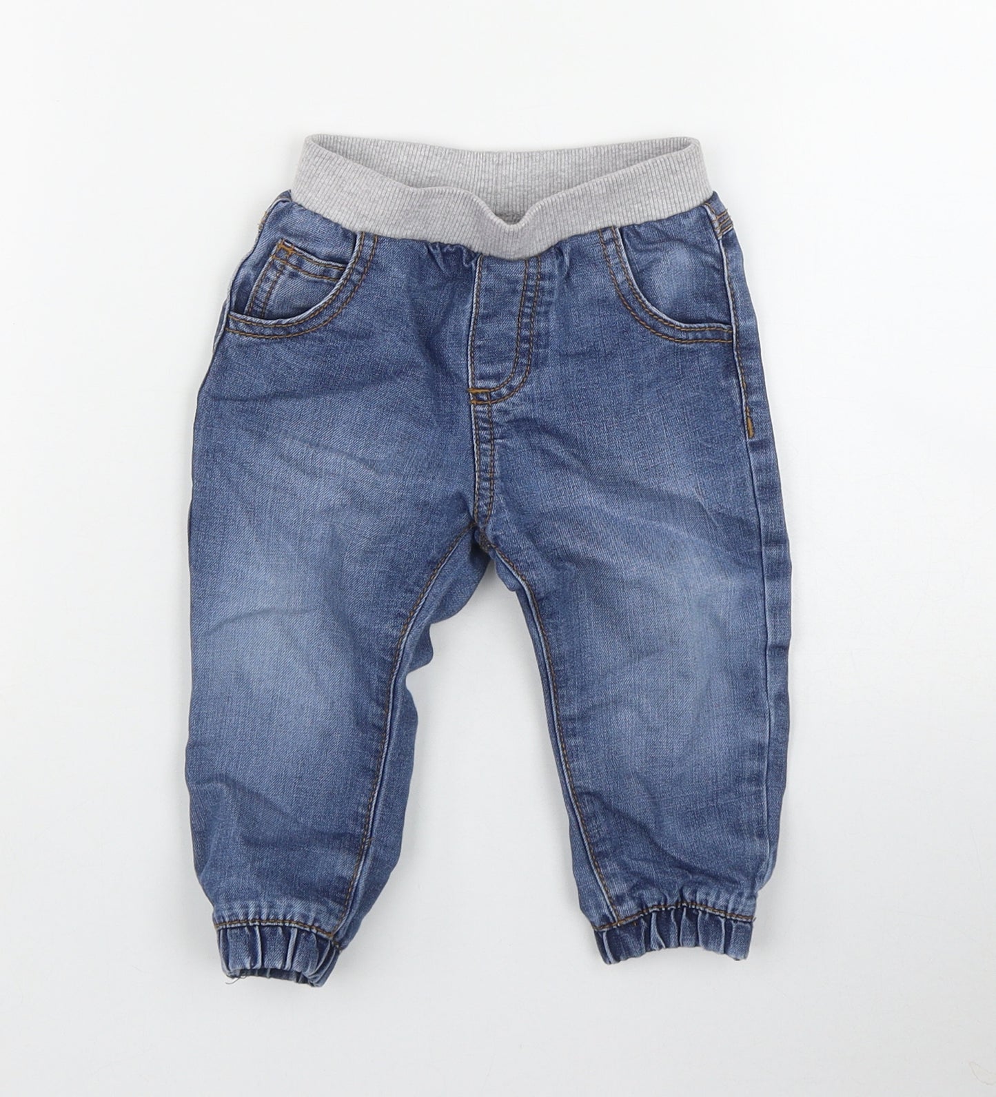 F&F Boys Blue  Cotton Jogger Jeans Size 9 Months  Pullover