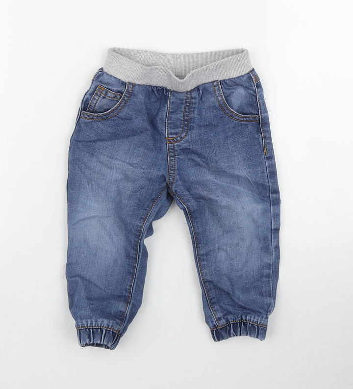 F&F Boys Blue  Cotton Jogger Jeans Size 9 Months  Pullover