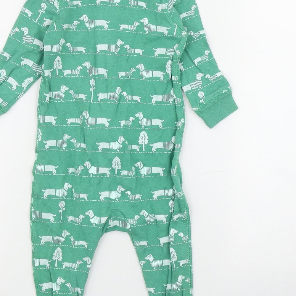 Gap Boys Green Geometric Cotton Coverall One-Piece Size 6-9 Months  Zip - Dog Print