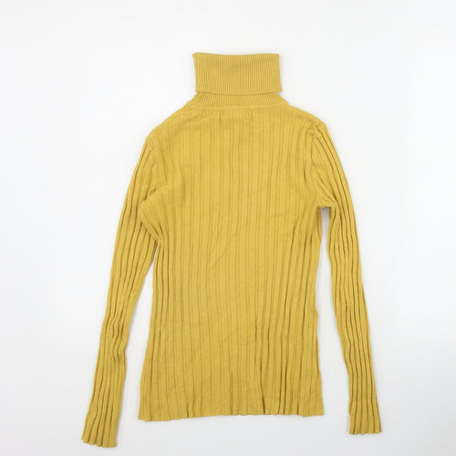 QED London Womens Yellow Roll Neck  Viscose Pullover Jumper Size S