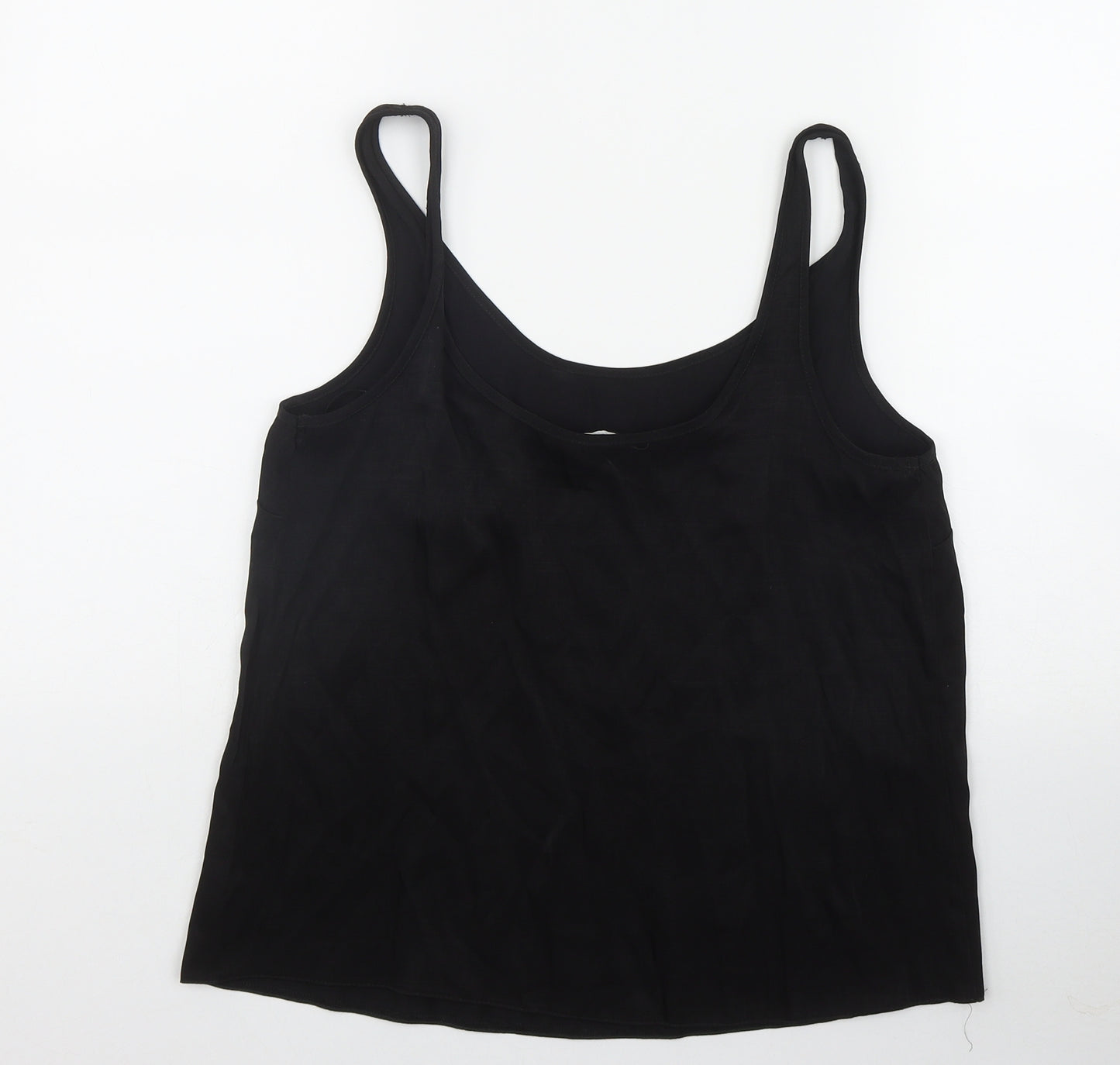 Primark Womens Black  Polyester Basic Tank Size 8 Scoop Neck
