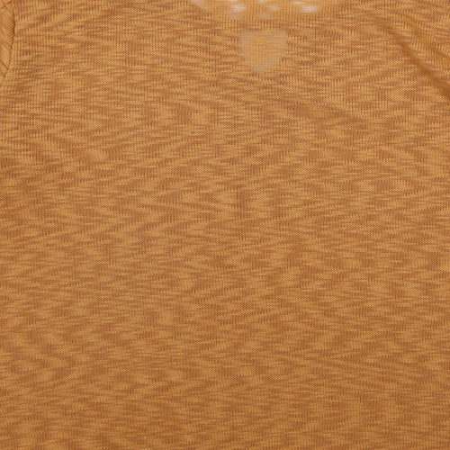 Natura Womens Orange  Polyester Basic T-Shirt Size 2XL Round Neck