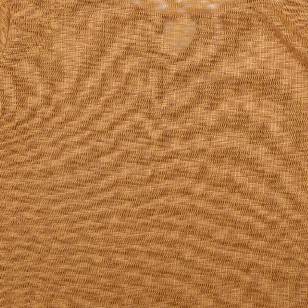 Natura Womens Orange  Polyester Basic T-Shirt Size 2XL Round Neck
