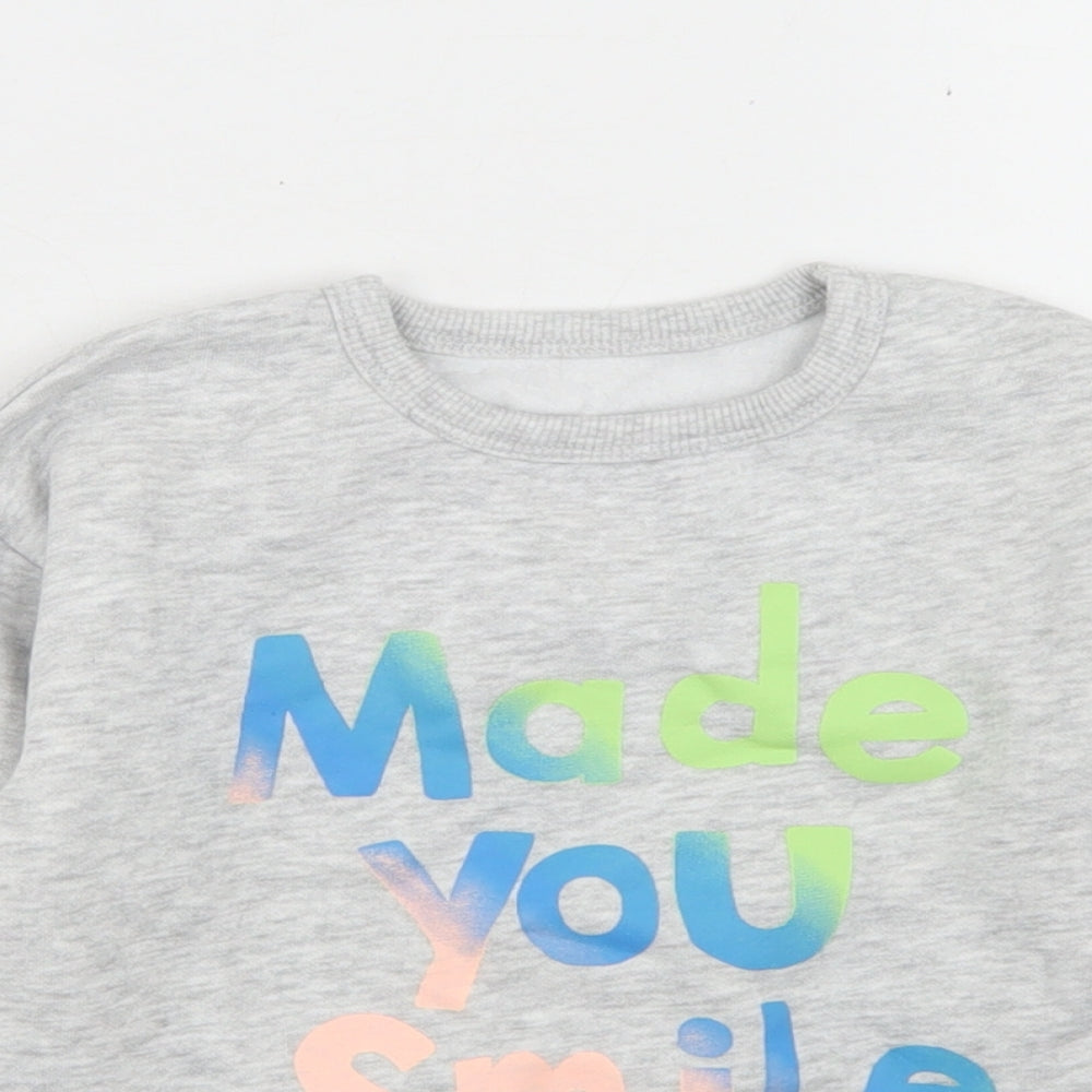 Dunnes Stores Boys Grey  Cotton Pullover Sweatshirt Size 3-4 Years   - Made You Smile