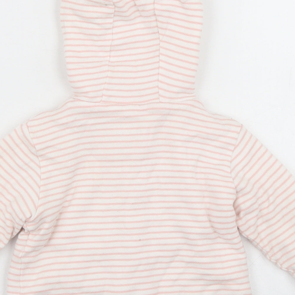 Primark Girls Pink Striped  Jacket  Size 3-6 Months   Snap - Minnie Mouse