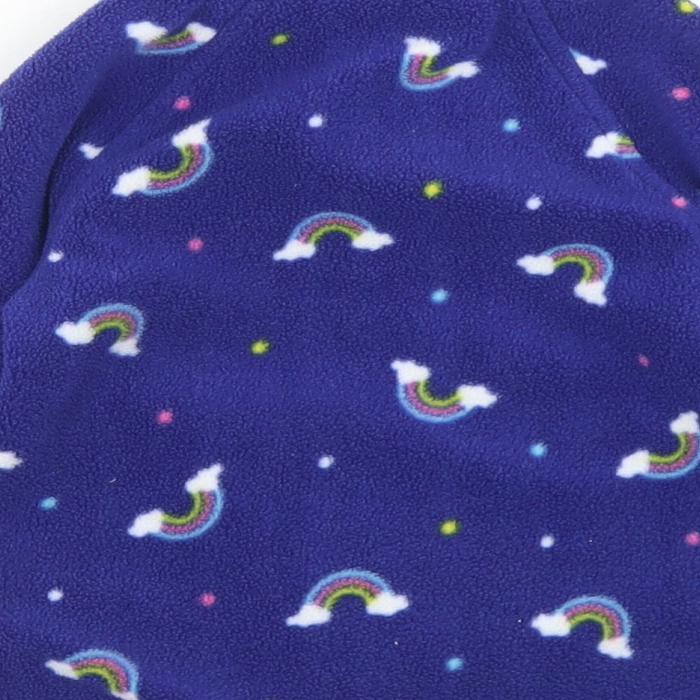 Dunnes Stores Girls Blue Geometric  Jacket  Size 18-24 Months   Zip - Rainbow Print