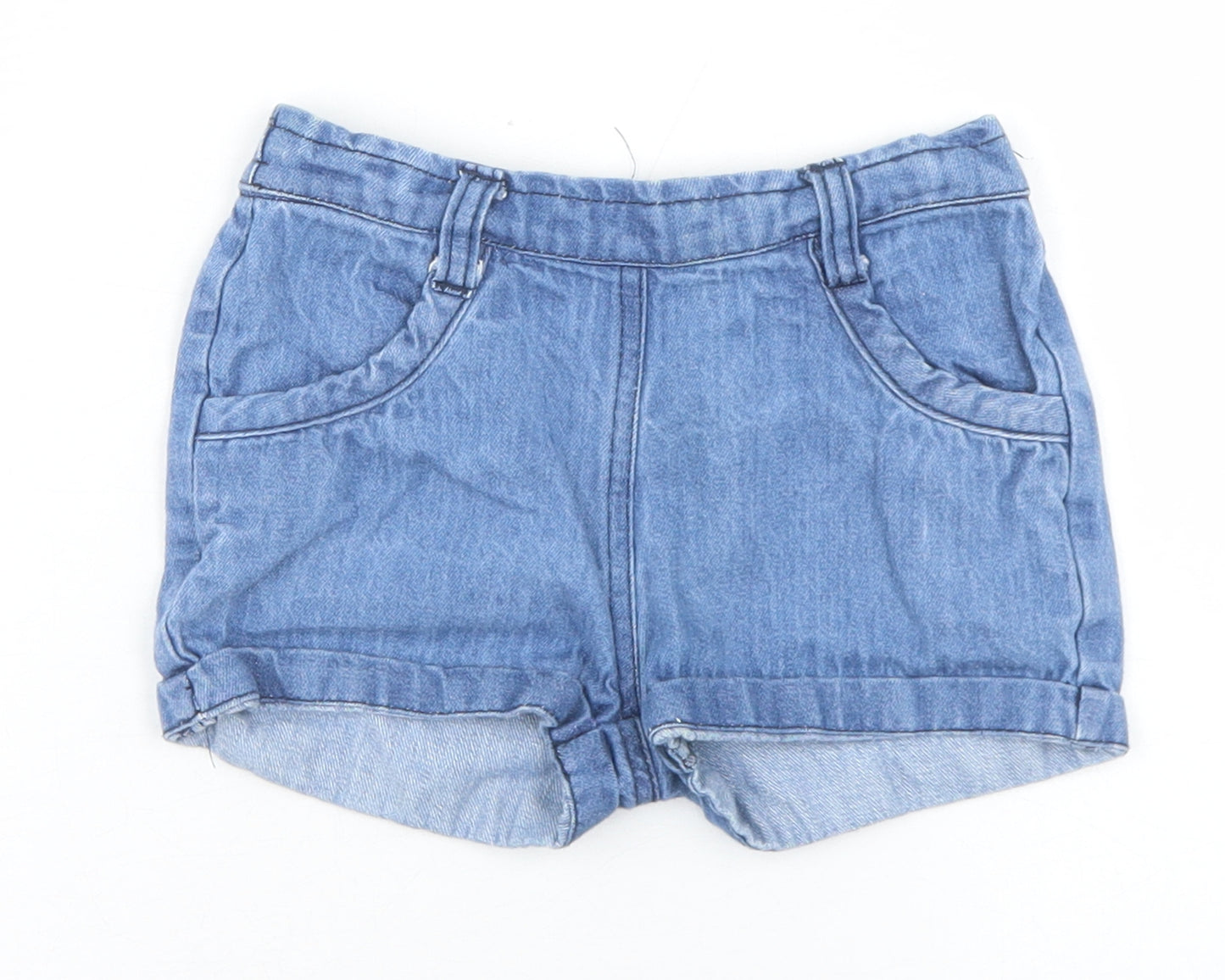 Crafted Girls Blue  Cotton Mom Shorts Size 2-3 Years  Regular