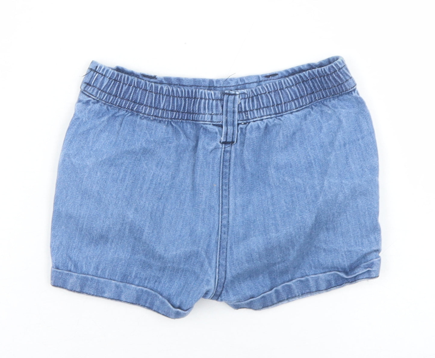Crafted Girls Blue  Cotton Mom Shorts Size 2-3 Years  Regular