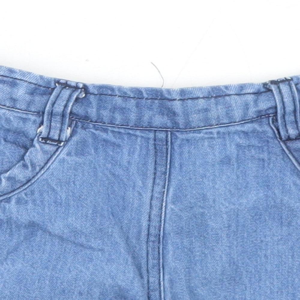Crafted Girls Blue  Cotton Mom Shorts Size 2-3 Years  Regular