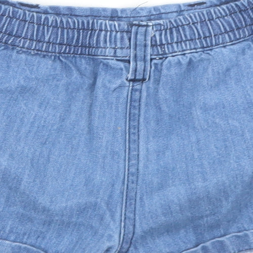 Crafted Girls Blue  Cotton Mom Shorts Size 2-3 Years  Regular