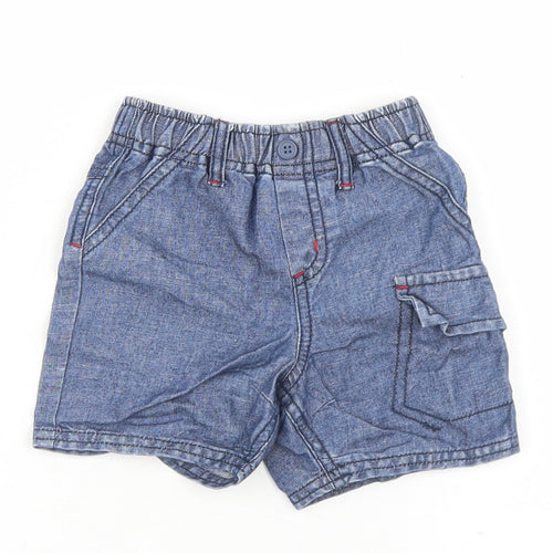 NEXT Girls Blue  Linen Cropped Trousers Size 3-6 Months