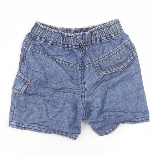 NEXT Girls Blue  Linen Cropped Trousers Size 3-6 Months