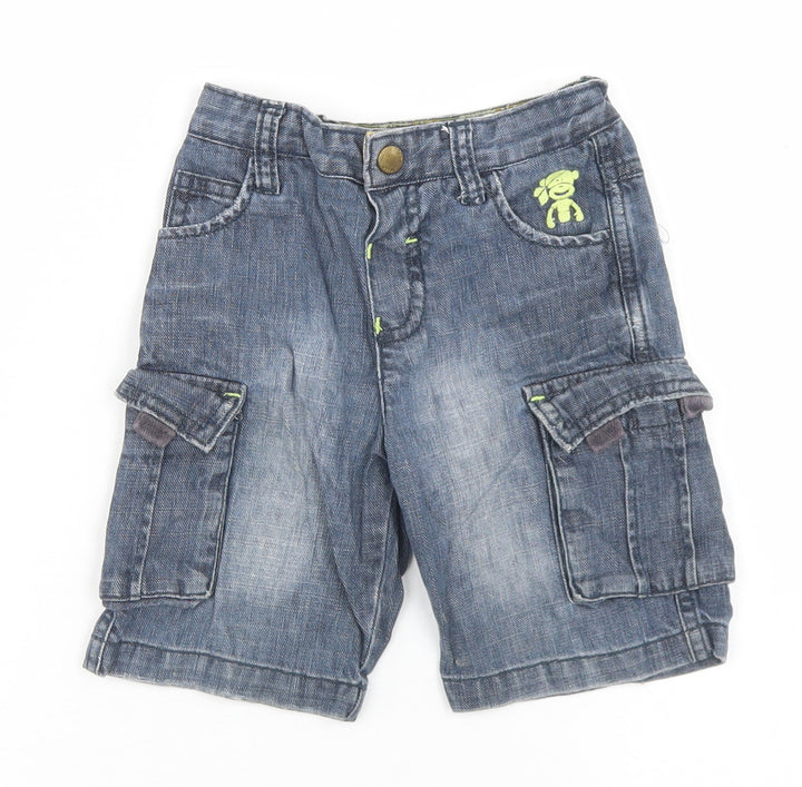 Rocha Little Rocha Boys Blue Cotton Cropped Jeans Size 12-18 Months Snap