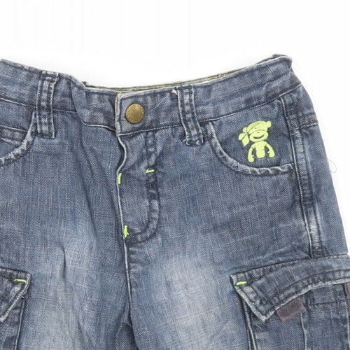 Rocha Little Rocha Boys Blue  Cotton Cropped Jeans Size 12-18 Months  Snap